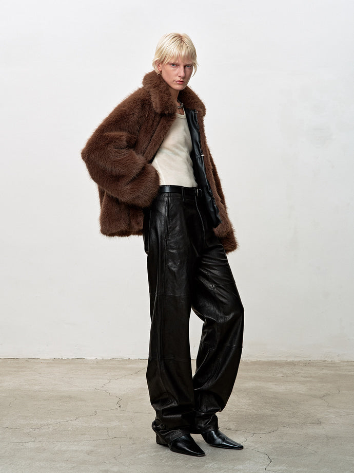 Tonywack - Faux Fur Relaxed Blouson (Mocha) product image 4 | TRAB K-Fashion Australia