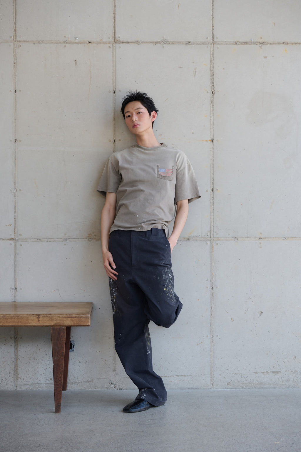 STU - Usa Flag T-shirt (Beige) product image 5 | TRAB K-Fashion Australia