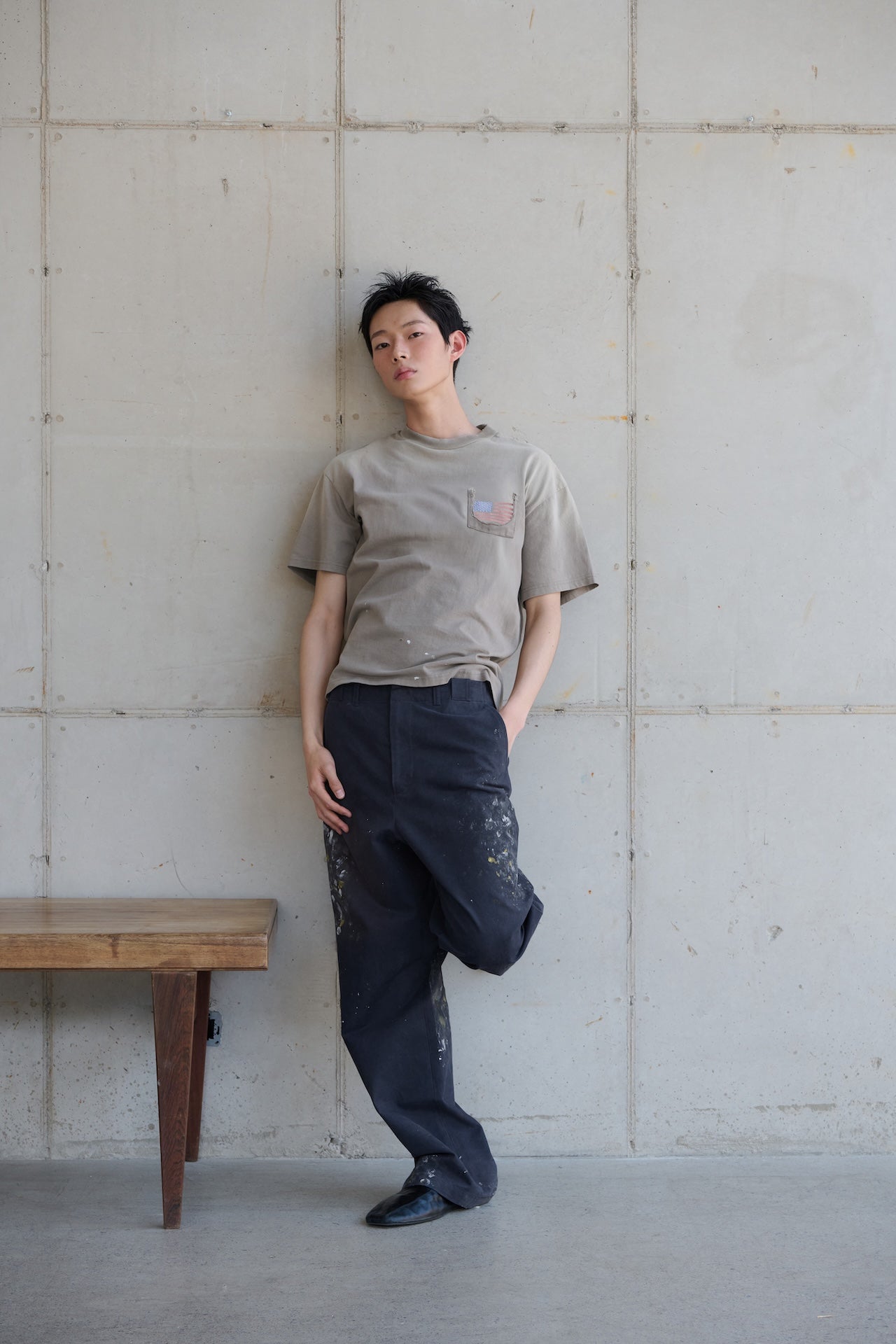 STU - Usa Flag T-shirt (Beige) product image 5 | TRAB K-Fashion Australia