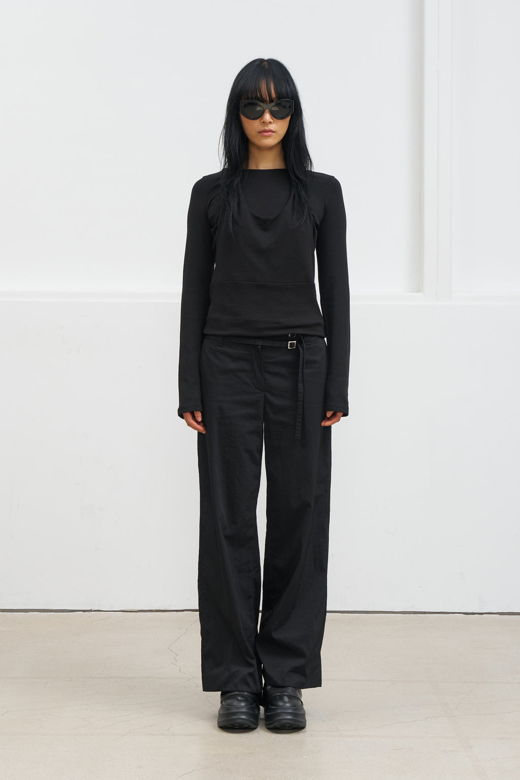 Deinet - Layered Halter Neck Long Sleeve (Black) product image 1 | TRAB K-Fashion Australia