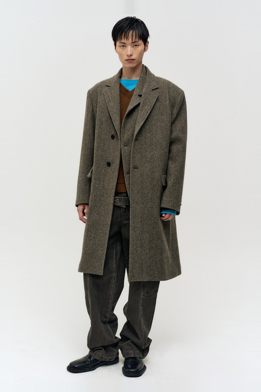 Andersson Bell - Layered Chesterfield Coat (Brown) product image 1 | TRAB K-Fashion Australia