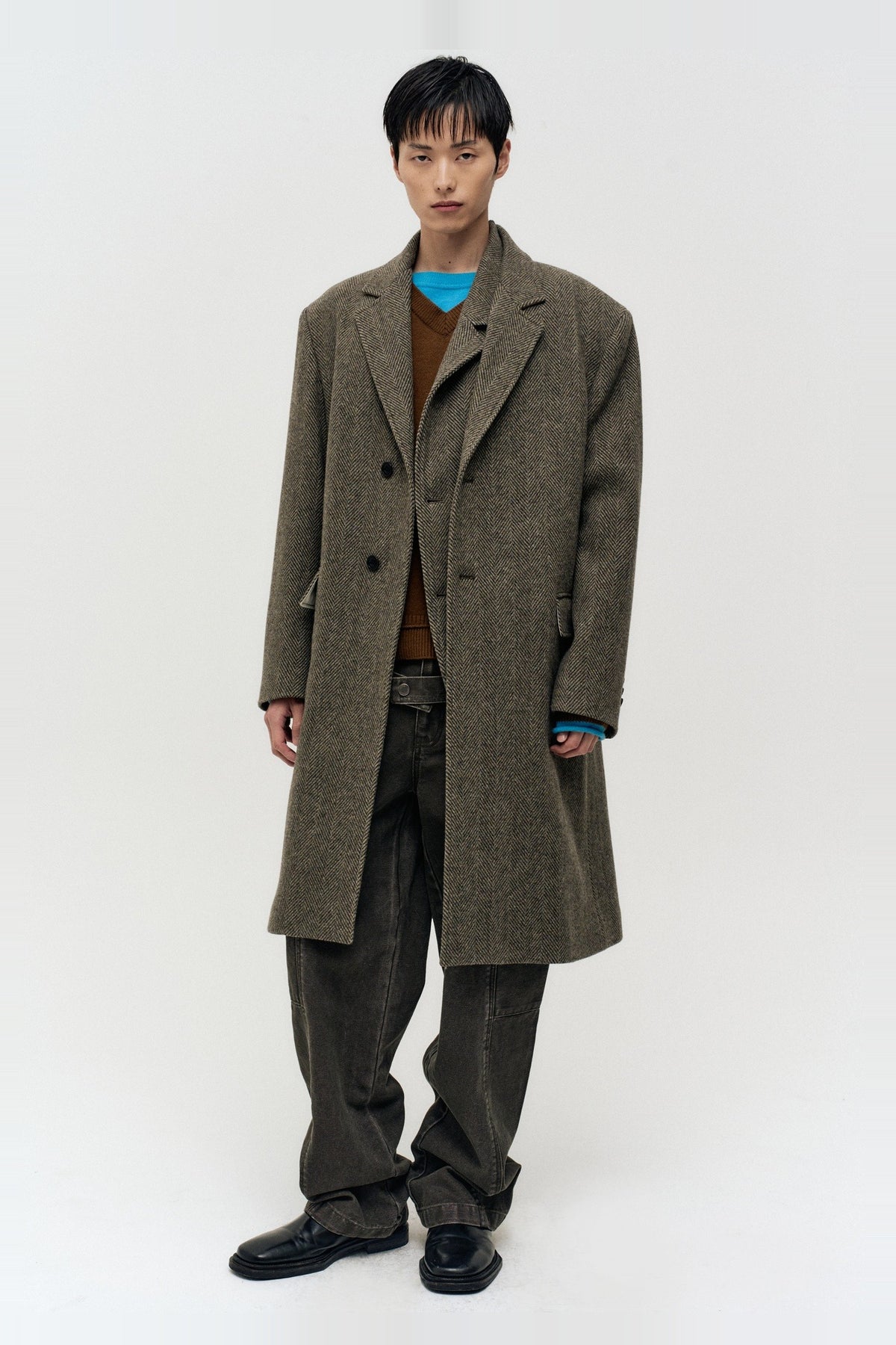 Andersson Bell - Layered Chesterfield Coat (Brown) product image 1 | TRAB K-Fashion Australia