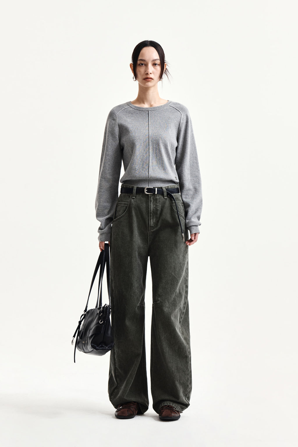 Matin Kim - Raglan Sleeve Knit Pullover (Grey) product image 8 | TRAB K-Fashion Australia