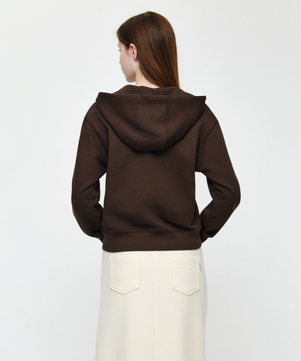 Marithe & Francois Girbaud - Small Classic Logo Hoodie Zipup (Brown) product image 3 | TRAB K-Fashion Australia