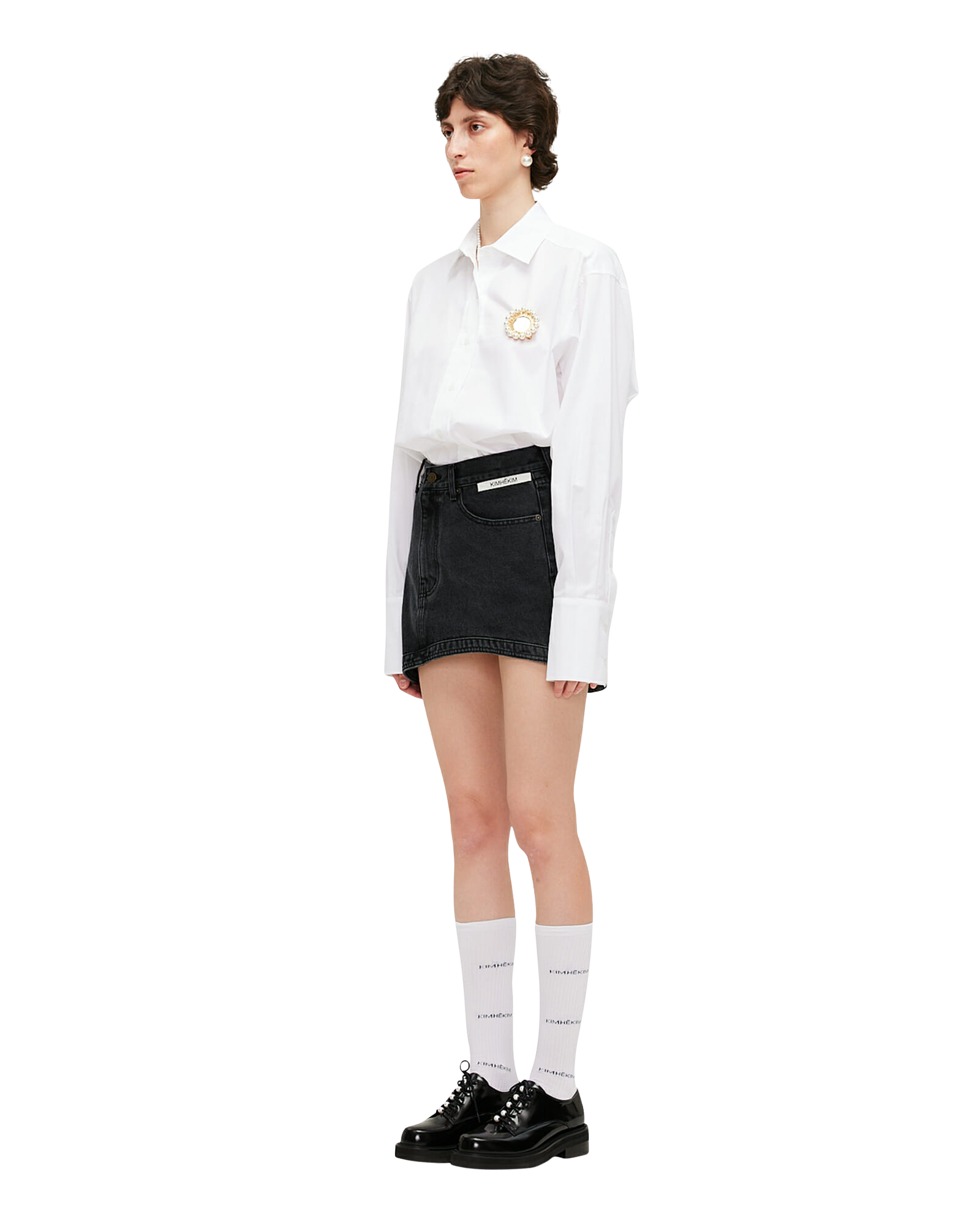 Kimhe Kim - Shirt With Brooch (White) product image 2 | TRAB K-Fashion Australia