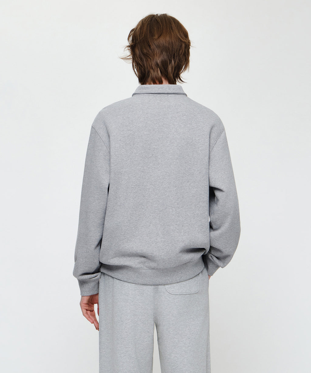 Marithe & Francois Girbaud - Small Classic Logo Half Zipup Sweatshirt (Heather Gray) product image 4 | TRAB K-Fashion Australia