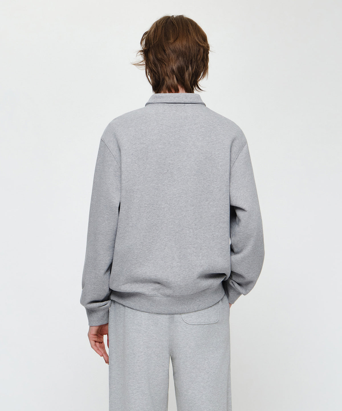 Marithe & Francois Girbaud - Small Classic Logo Half Zipup Sweatshirt (Heather Gray) product image 4 | TRAB K-Fashion Australia