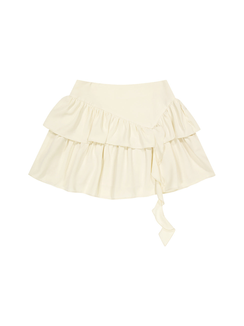 Margarin Fingers - Ruffle Unbalance Skirt (Cream) product image 2 | TRAB K-Fashion Australia