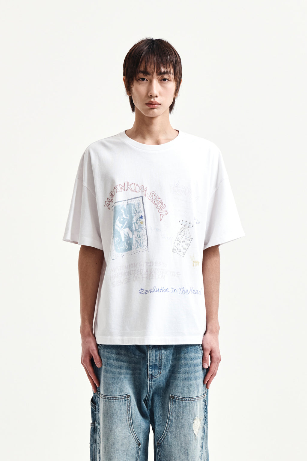 Matin Kim - Graffiti Artwork Top (White) product image 10 | TRAB K-Fashion Australia