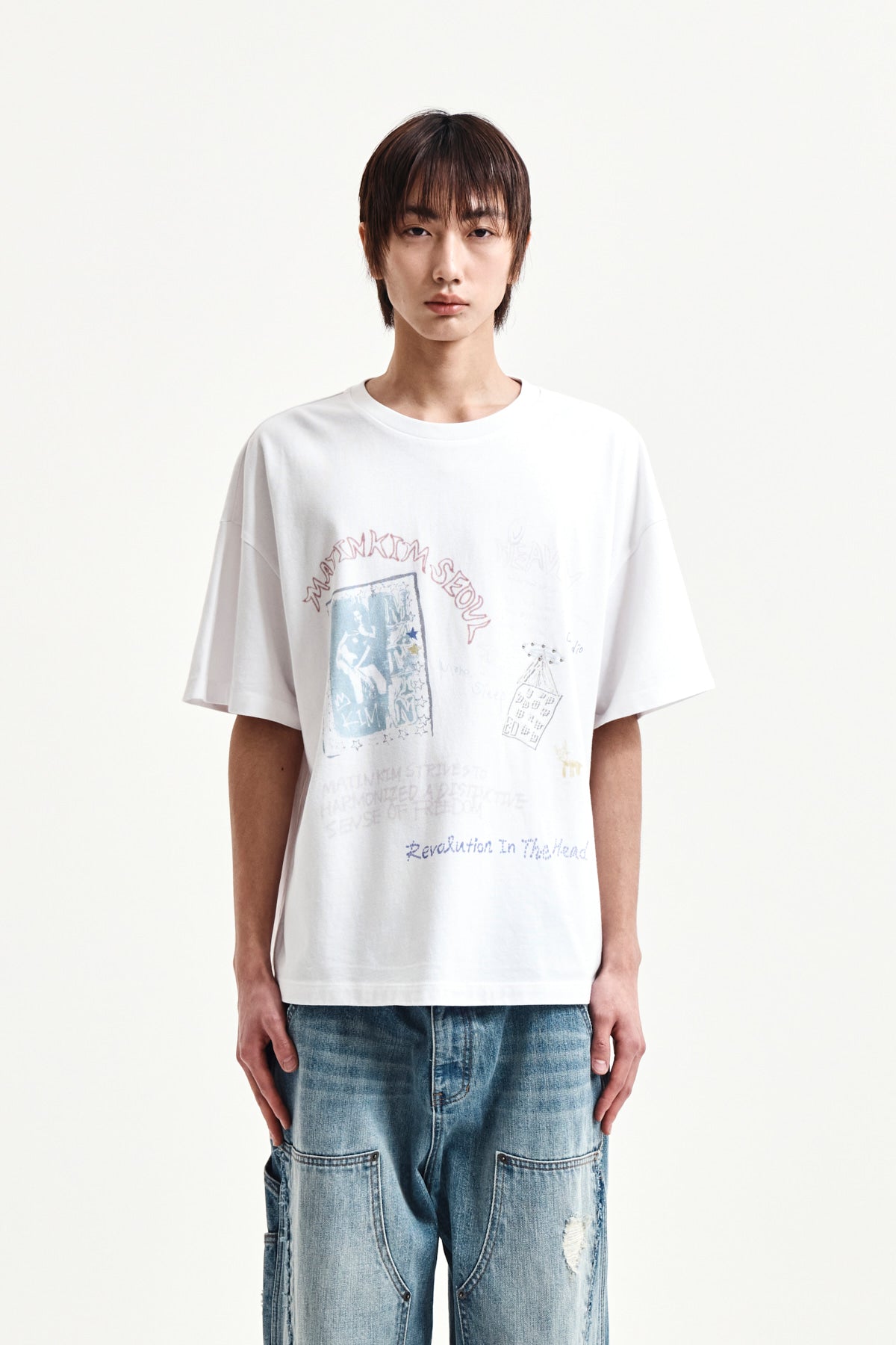 Matin Kim - Graffiti Artwork Top (White) product image 10 | TRAB K-Fashion Australia