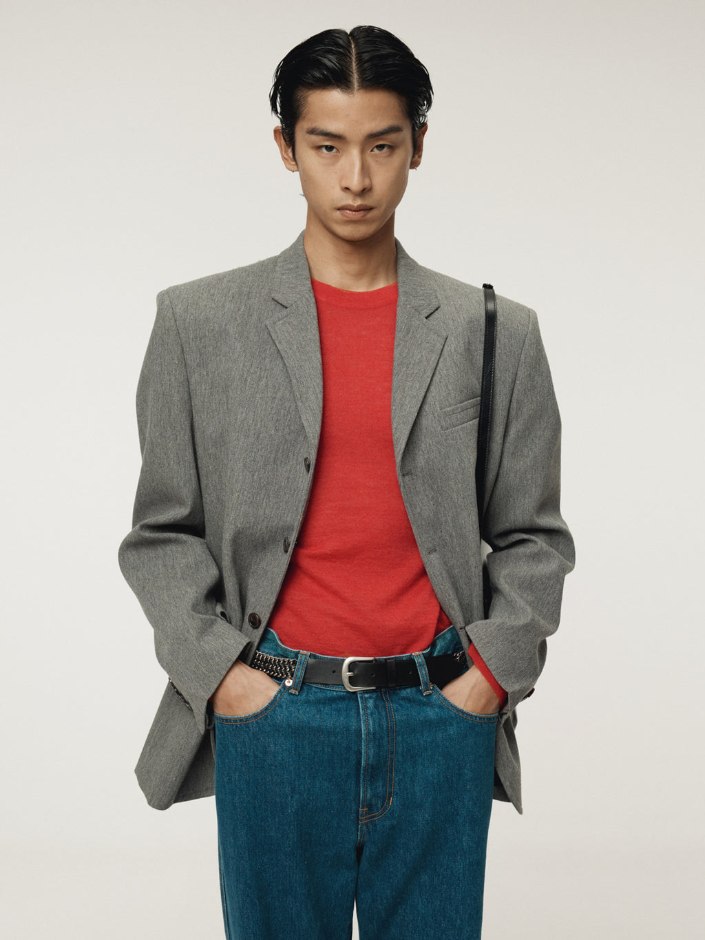 Recto - Quincy Wool Single Jacket (Melange Grey) product image 7 | TRAB K-Fashion Australia