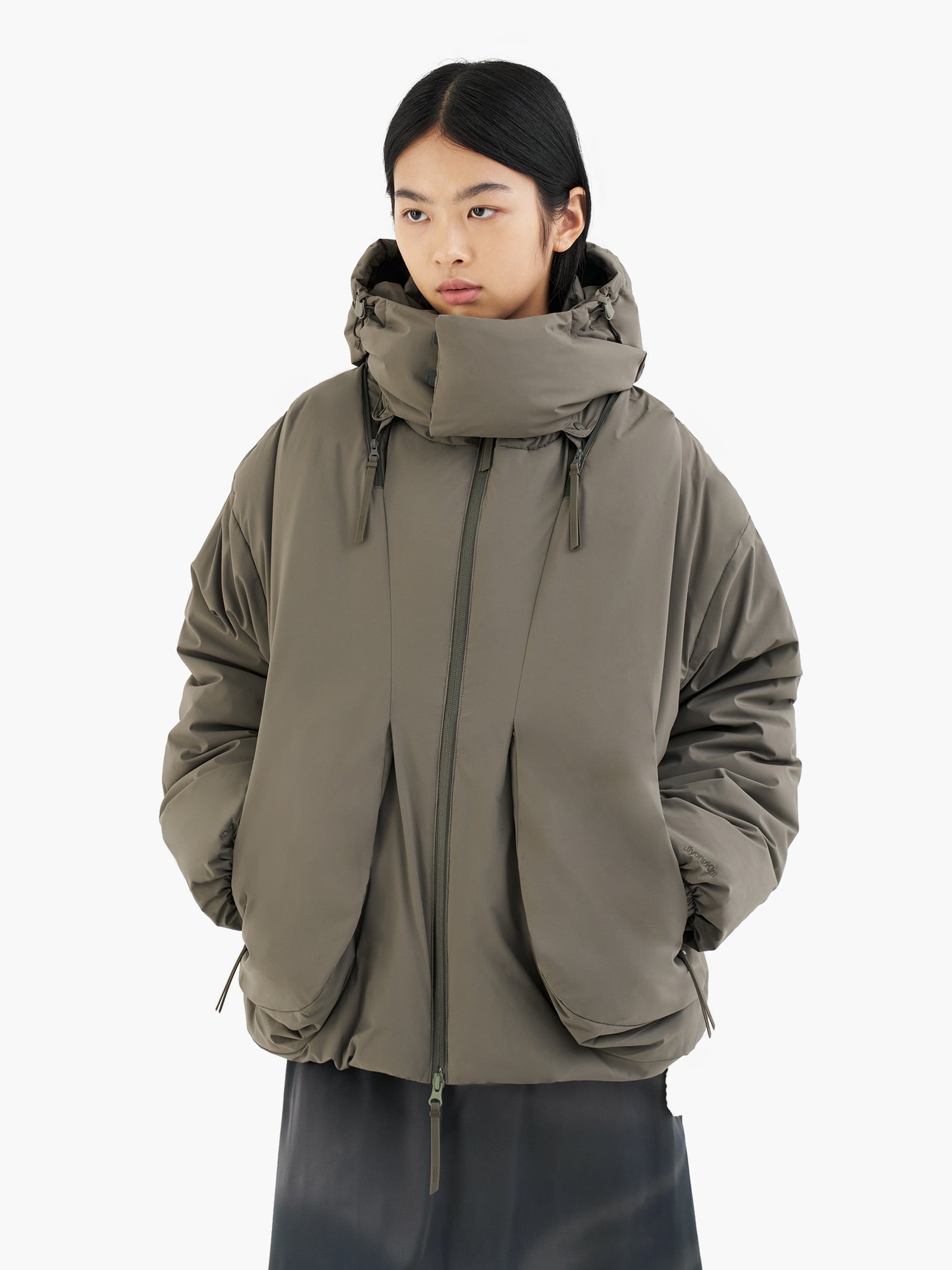 Jiyong Kim - Twisted Down Jacket (Dark Green) product image 9 | TRAB K-Fashion Australia