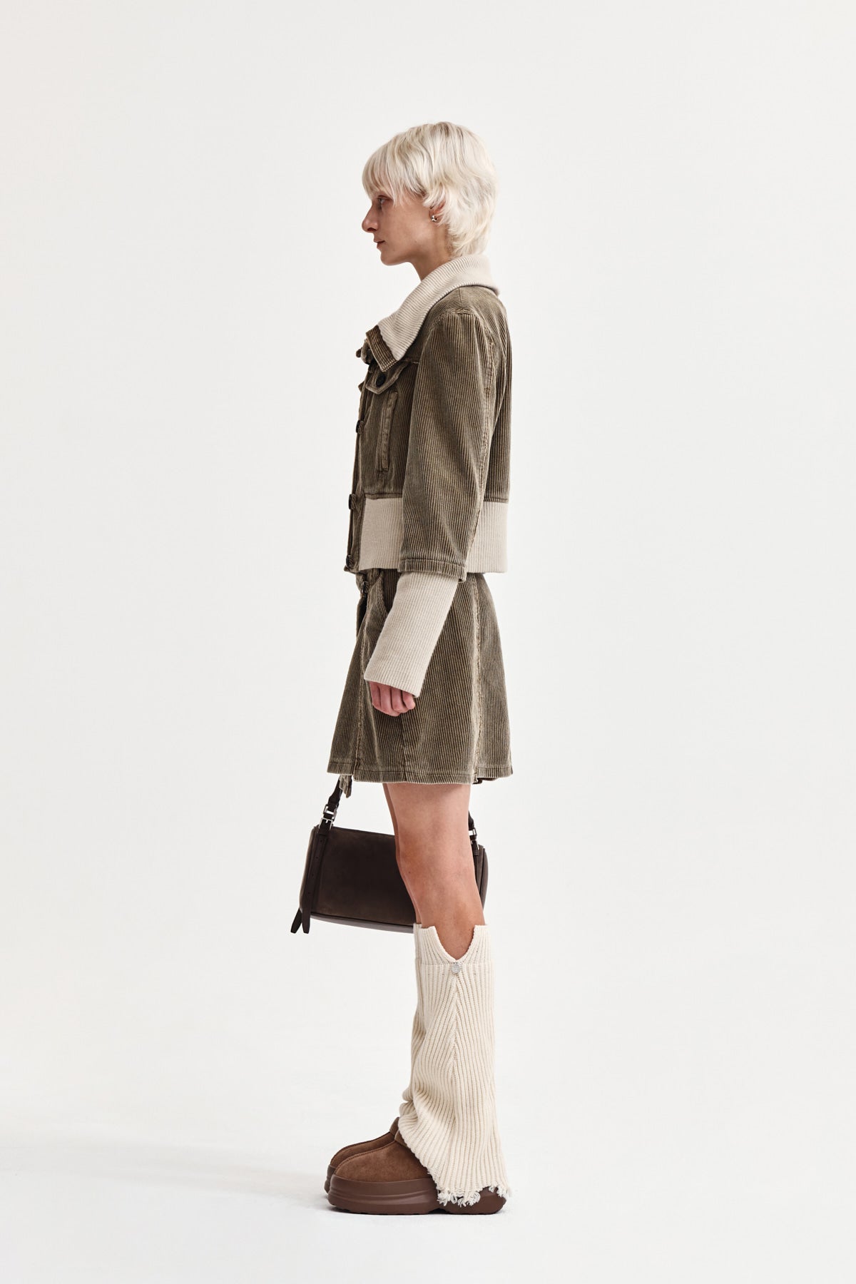 Matin Kim - Washed Corduroy Wrap Skirt (Khaki) product image 6 | TRAB K-Fashion Australia