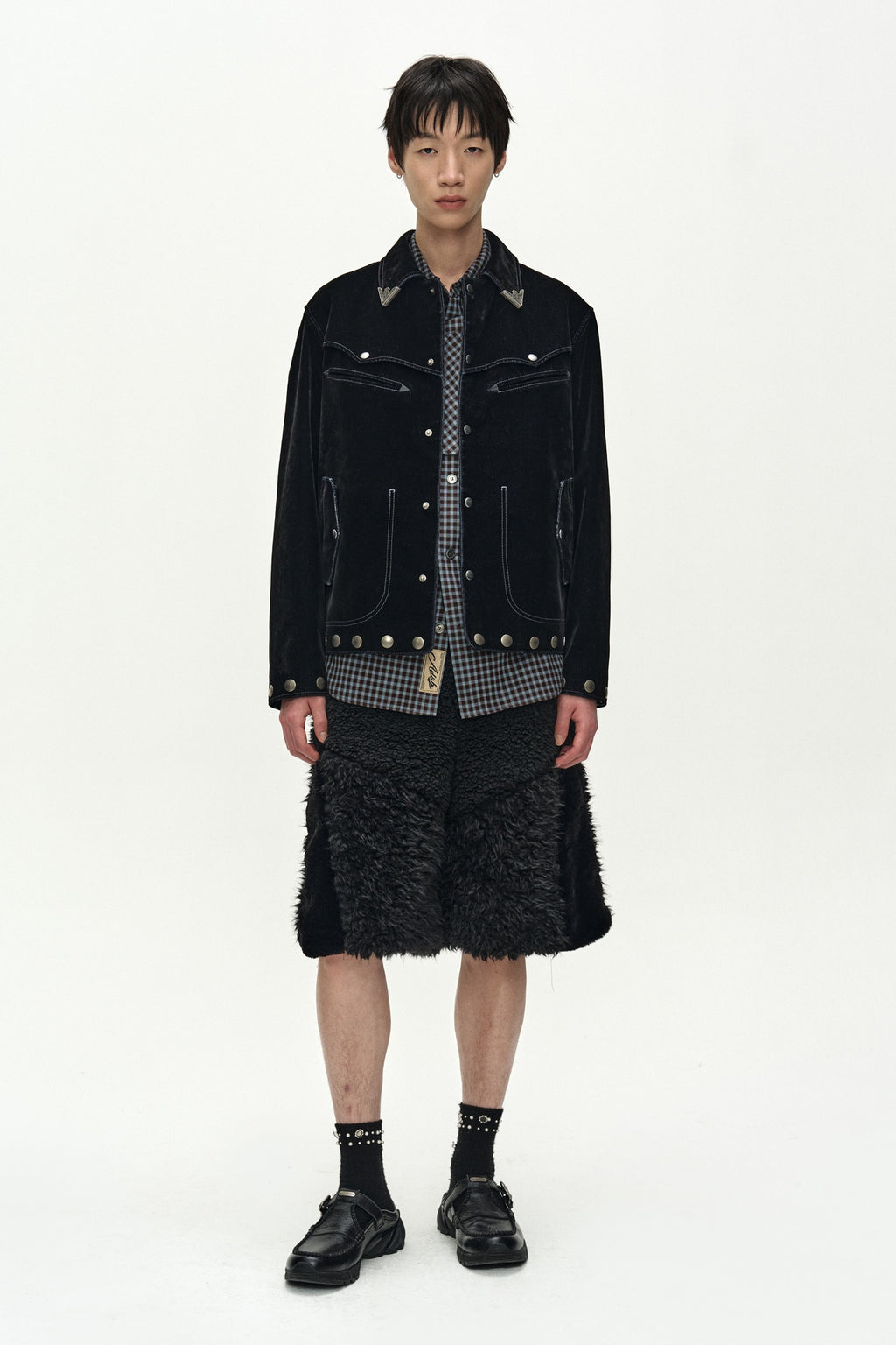 Andersson Bell - Atlanta Flock Velvet Jacket (black) (Black) product image 3 | TRAB K-Fashion Australia