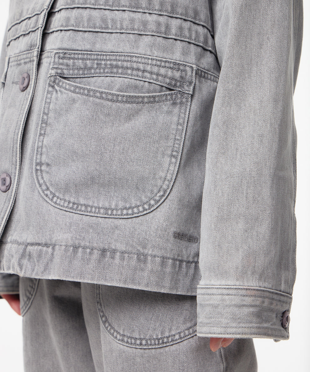 Coyseio - Aged Midi Denim Jacket (Grey) product image 9 | TRAB K-Fashion Australia