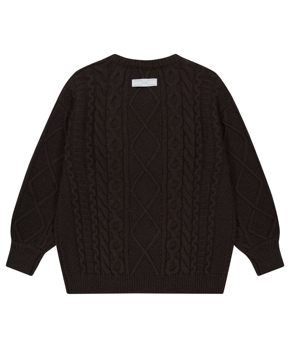 Coyseio - Pompom Cable Knit (Brown) product image 13 | TRAB K-Fashion Australia