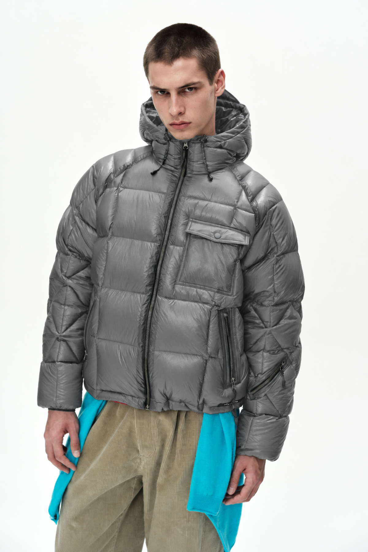 Andersson Bell - Unisex Torino Lightweight Down Jacket (Grey) product image 3 | TRAB K-Fashion Australia