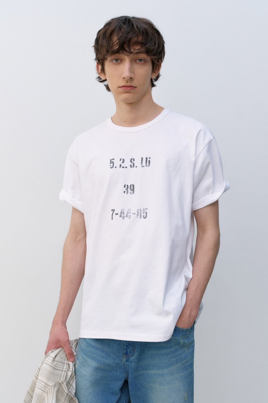 Insilence - Stencil Graphic T-shirt (White) product image 2 | TRAB K-Fashion Australia