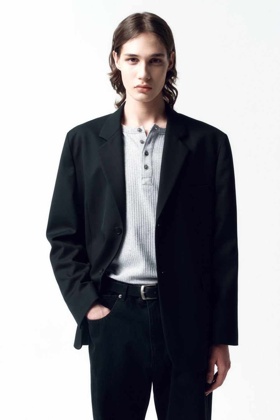 Insilence - Oversize Wool Blazer (Black) product image 2 | TRAB K-Fashion Australia