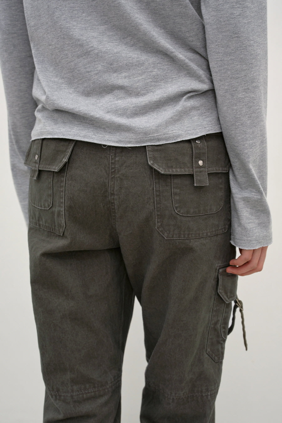 Insilence - Vintage Cotton Cargo Pants (Washed Khaki) product image 5 | TRAB K-Fashion Australia