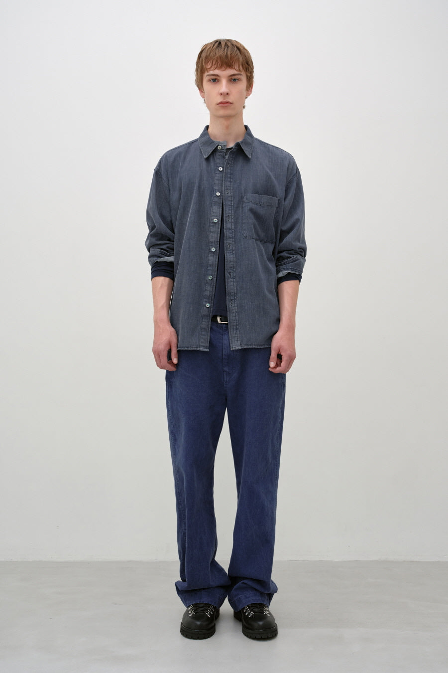 Insilence - Vintage Washed Denim Shirt (Vintage Indigo) product image 1 | TRAB K-Fashion Australia