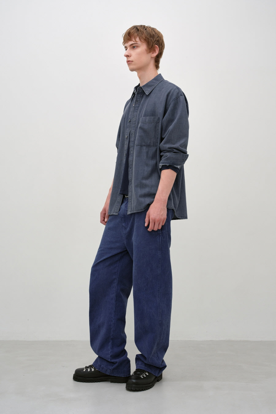Insilence - Vintage Washed Denim Shirt (Vintage Indigo) product image 3 | TRAB K-Fashion Australia