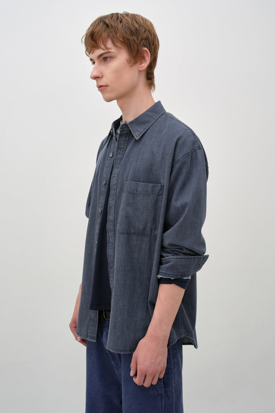Insilence - Vintage Washed Denim Shirt (Vintage Indigo) product image 5 | TRAB K-Fashion Australia