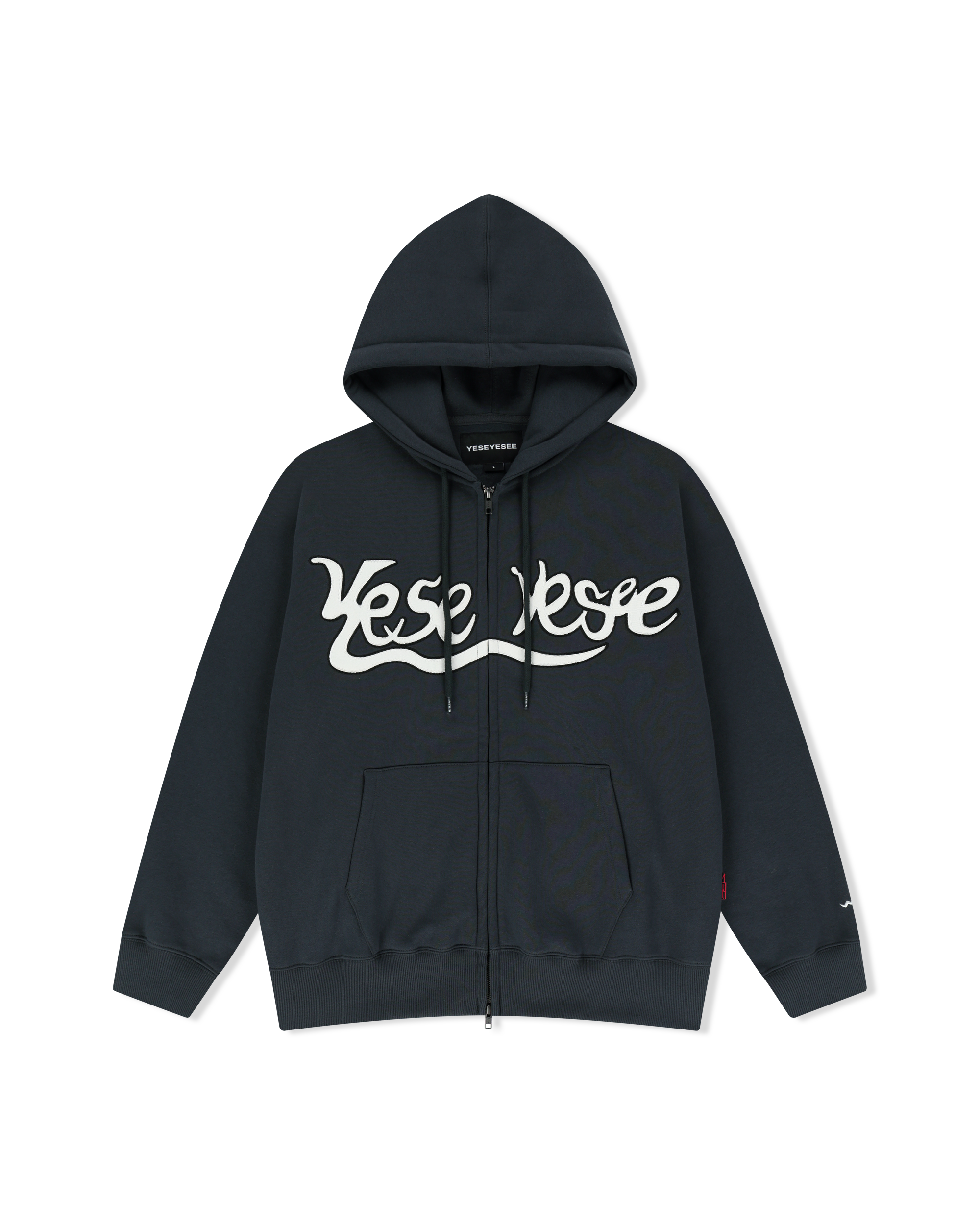 yeseyesee - Y.E.S Snail Logo Zip-Up Hoodie (Charcoal) product image 1 | TRAB K-Fashion Australia