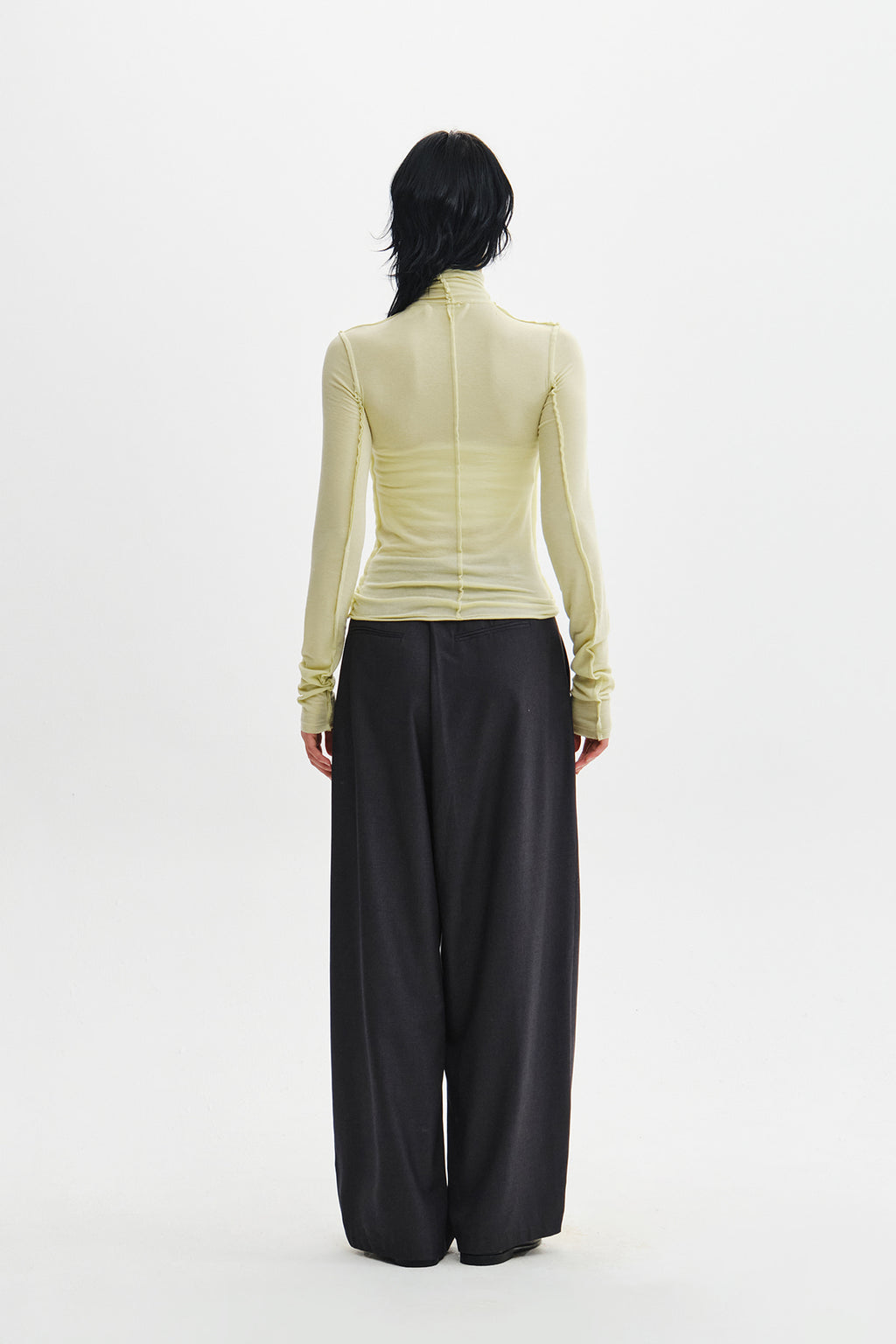 Matin Kim - Raw Cut High Neck Top (Lime) product image 9 | TRAB K-Fashion Australia