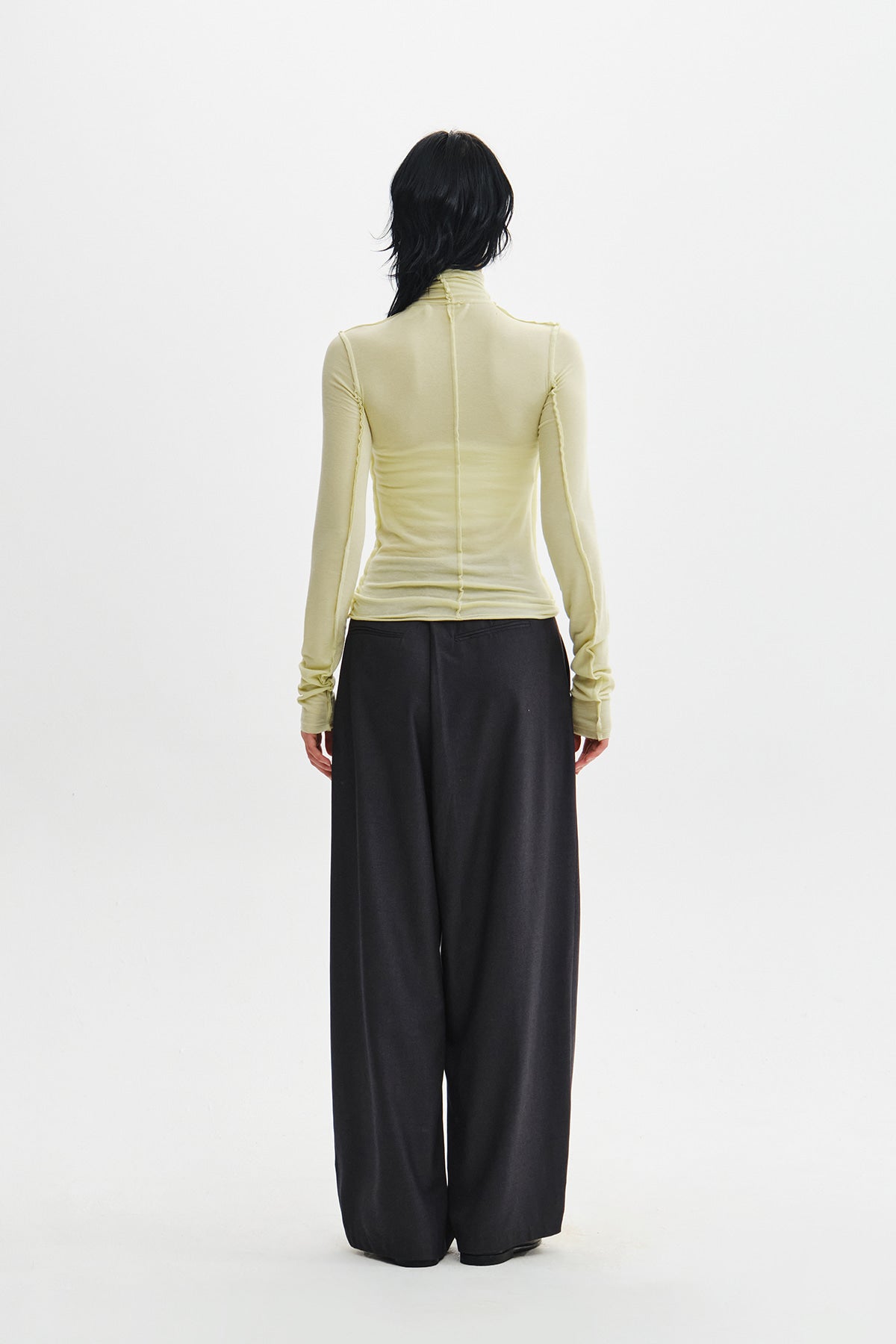 Matin Kim - Raw Cut High Neck Top (Lime) product image 9 | TRAB K-Fashion Australia