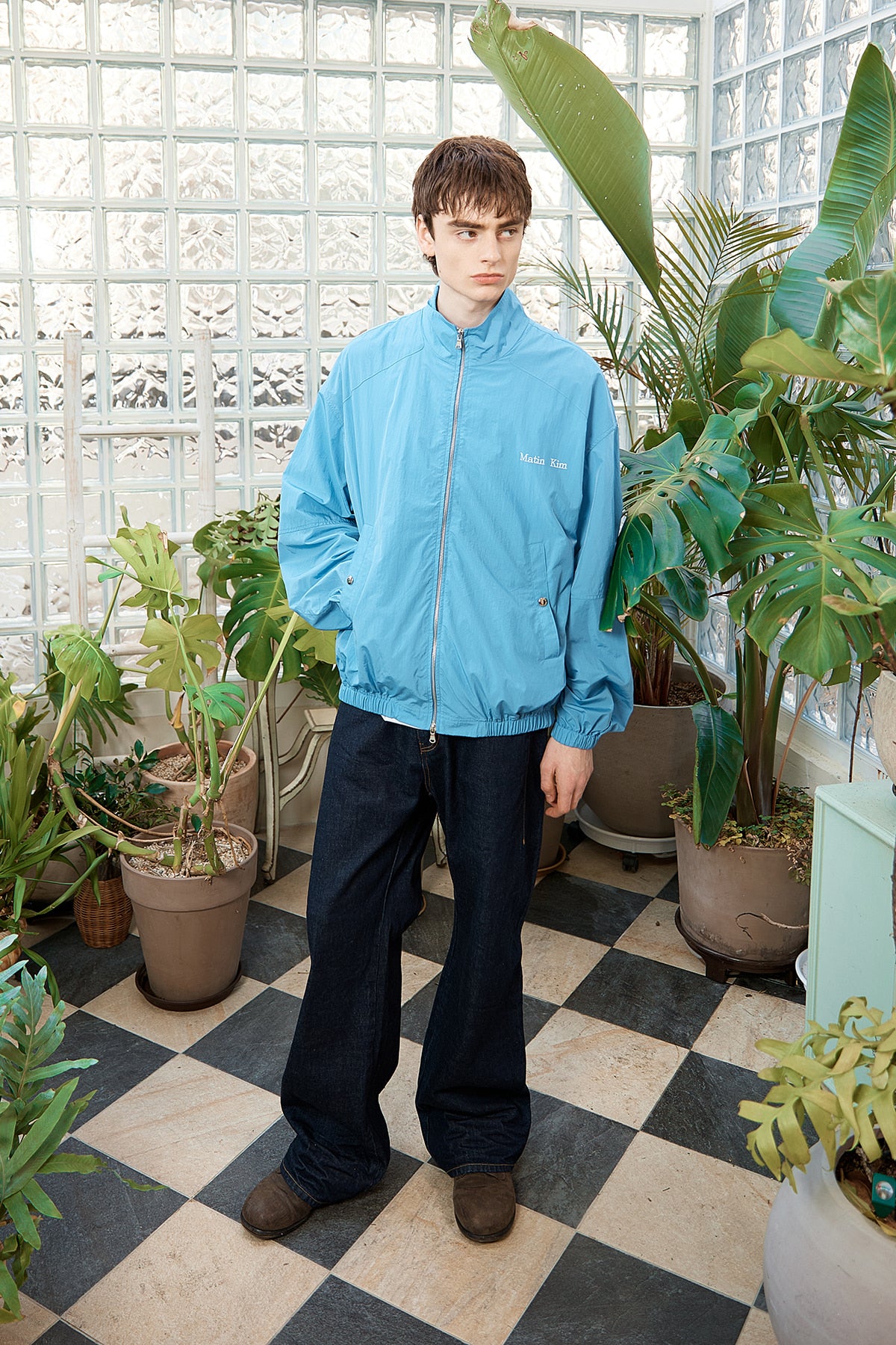 Matin Kim - Oversize Nylon Light Jumper (Light Blue) product image 11 | TRAB K-Fashion Australia