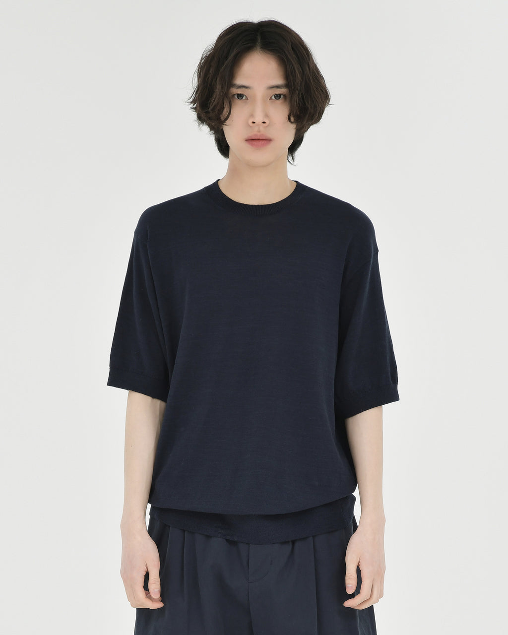 Brownyard - Supima Cotton Half Knit (Dark Navy) product image 1 | TRAB K-Fashion Australia