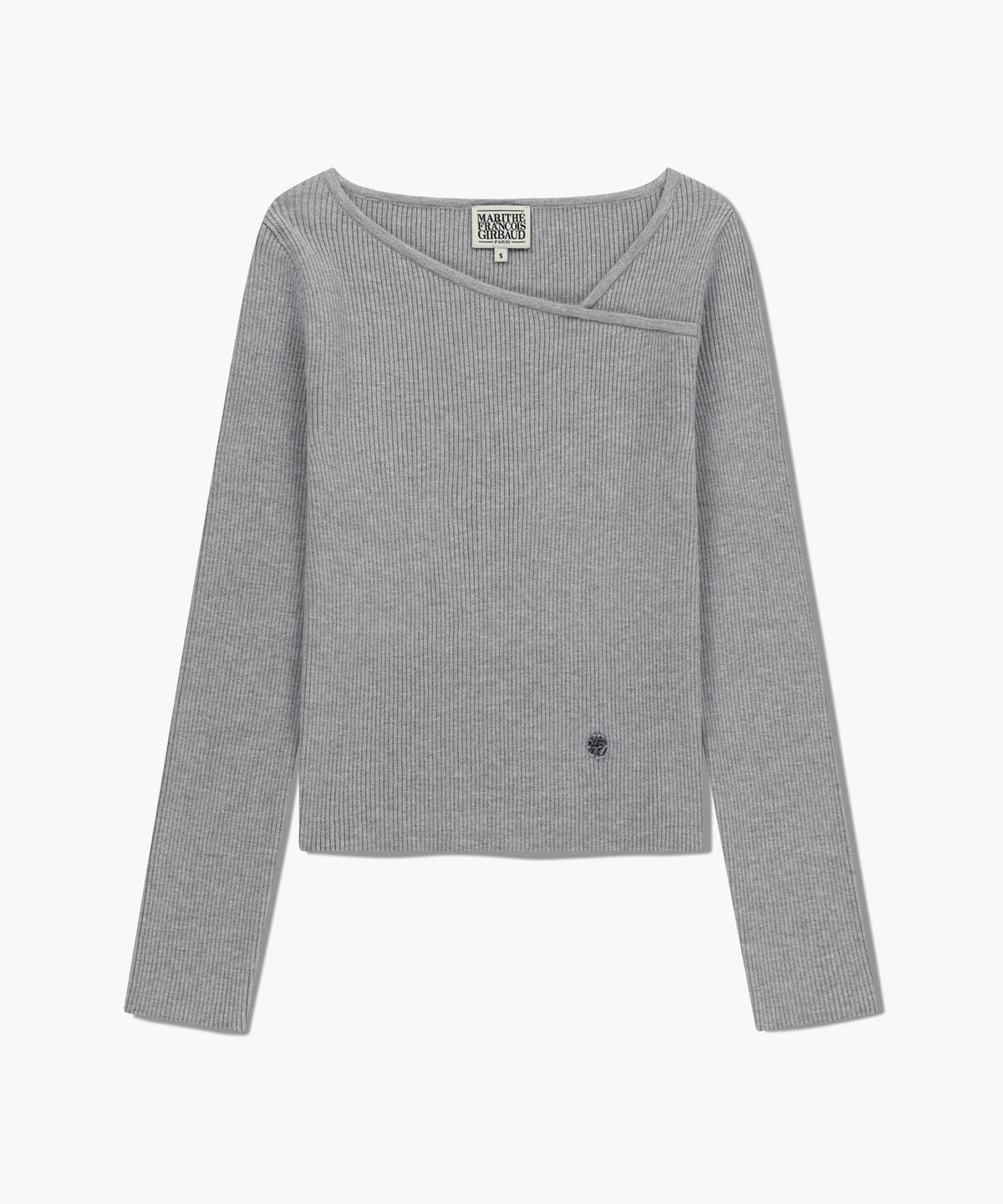 Marithe & Francois Girbaud - Circle Logo Neck Point Knit (Heather Gray) product image 6 | TRAB K-Fashion Australia