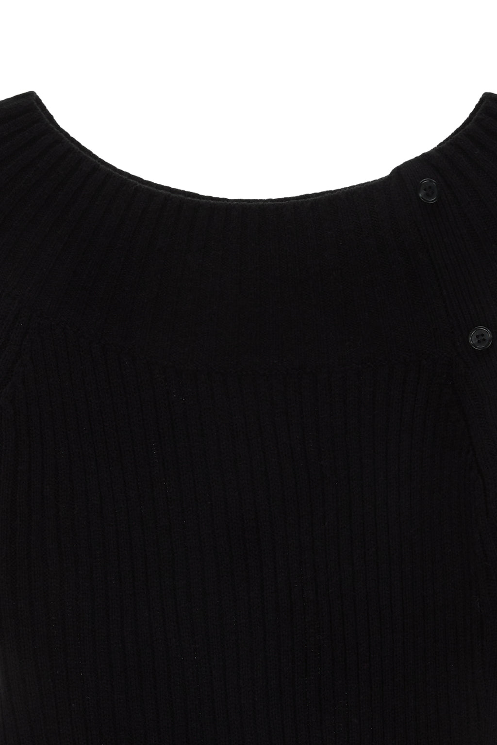 Matin Kim - One Shoulder Button Point Knit Dress (Black) product image 3 | TRAB K-Fashion Australia