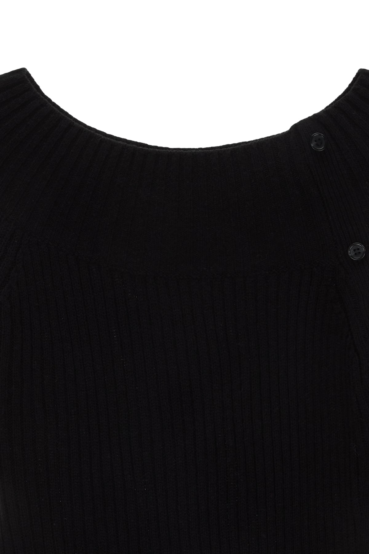 Matin Kim - One Shoulder Button Point Knit Dress (Black) product image 3 | TRAB K-Fashion Australia