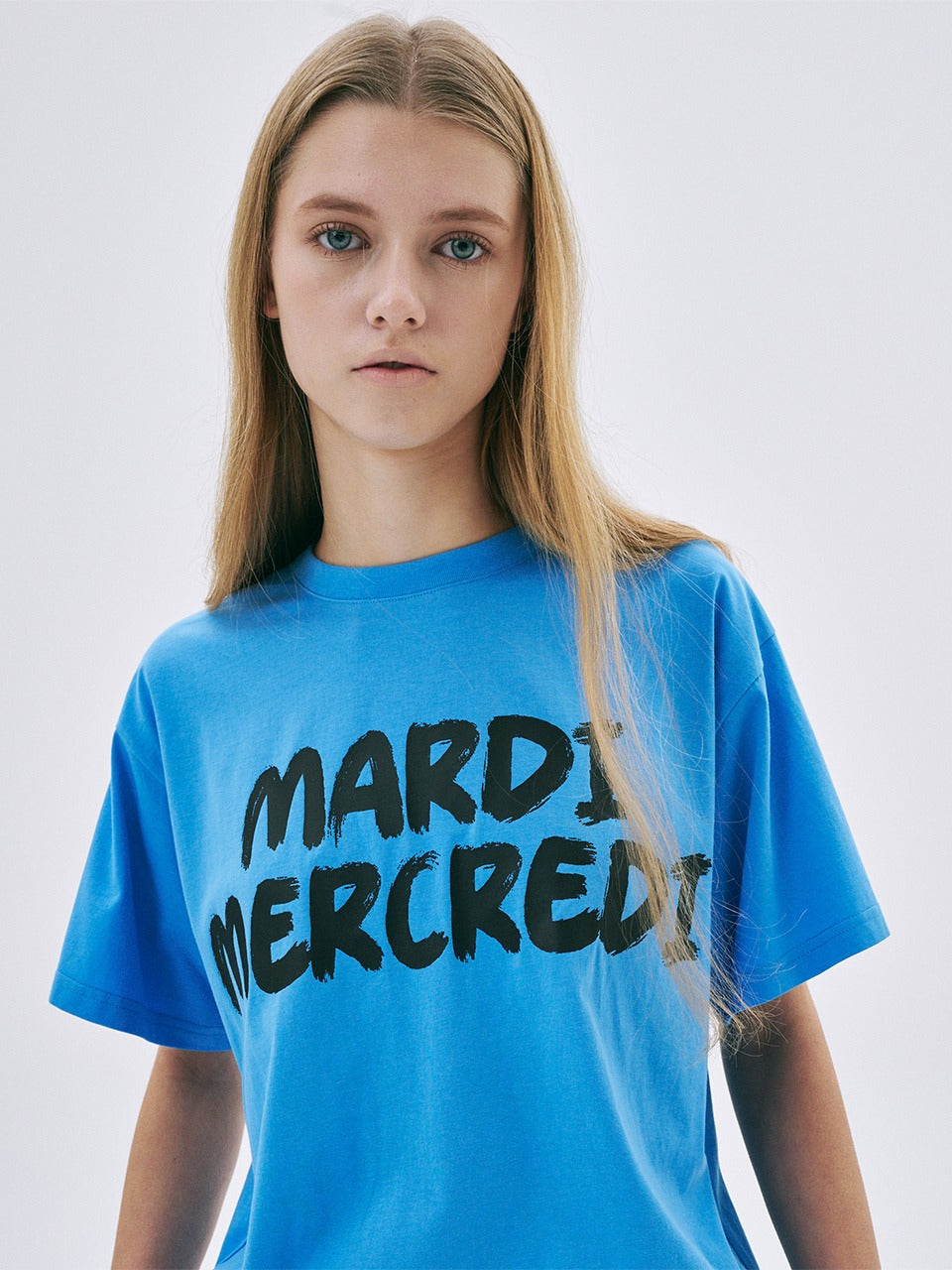Mardi Mercredi - Tshirt Brush Logo (Blue Black) product image 1 | TRAB K-Fashion Australia