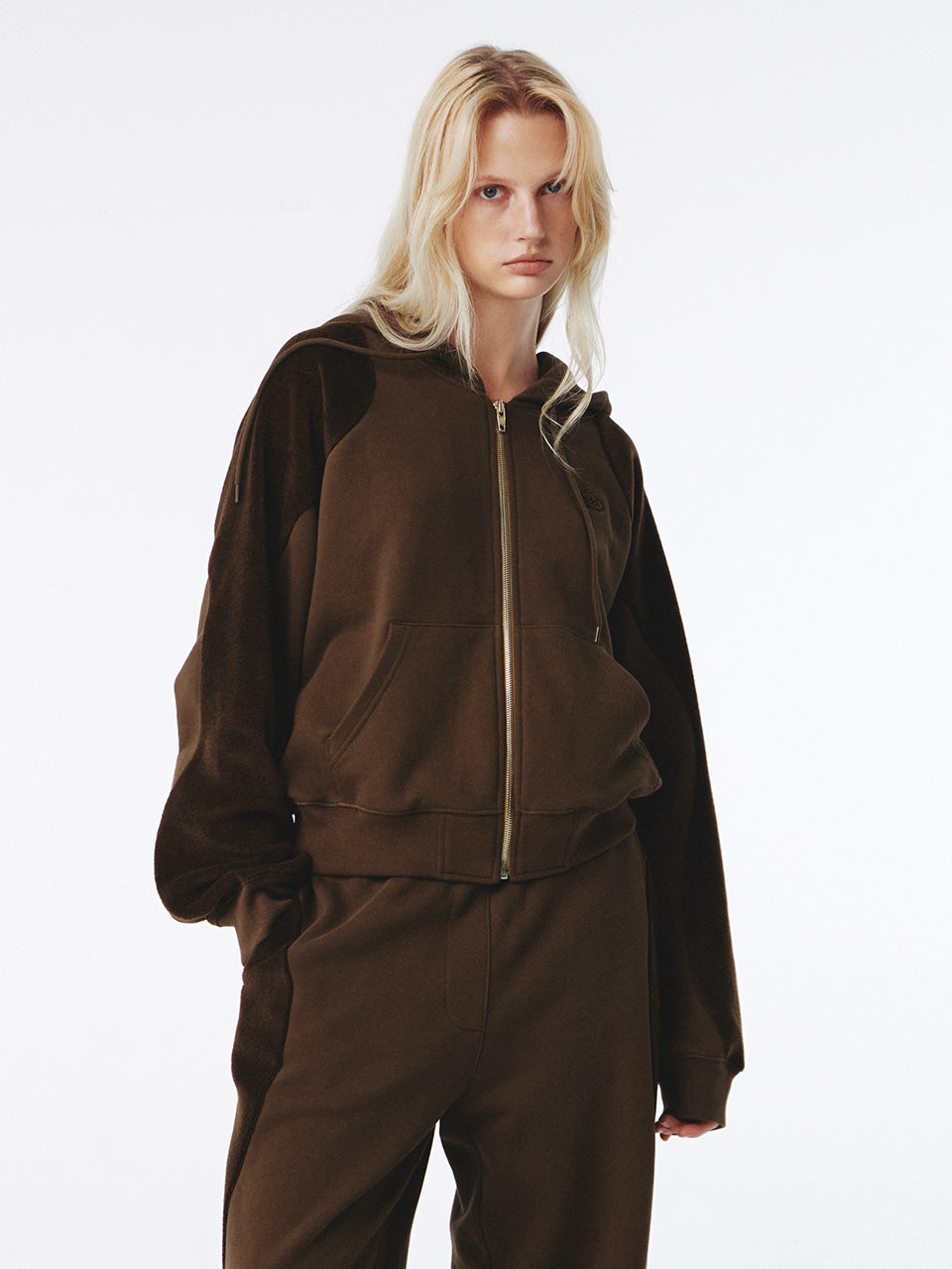 Kijun - Flow Zip-Up Hoodie (Brown) product image 1 | TRAB K-Fashion Australia