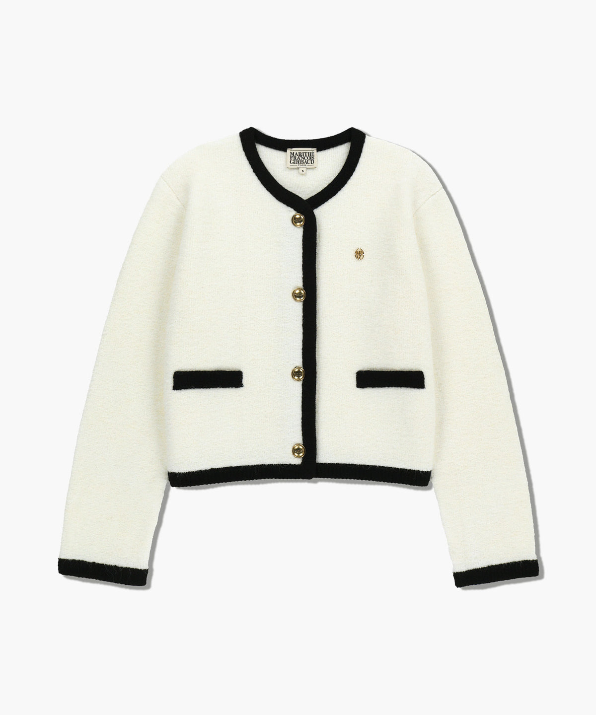 Marithe & Francois Girbaud - Boucle Knit Round Neck Cardigan (Ivory) product image 6 | TRAB K-Fashion Australia