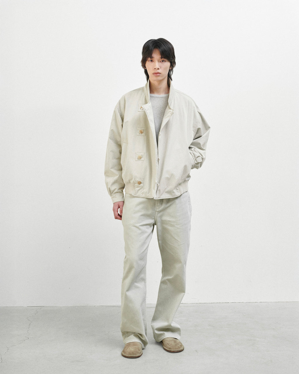Brownyard - Double Layer Flight Jacket (Ivory) product image 1 | TRAB K-Fashion Australia
