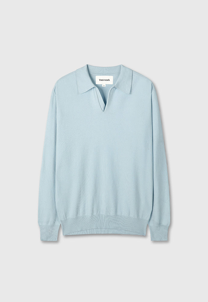 Tonywack - High Count Whole Garment Saddle Neck Knit (Baby Blue) product image 7 | TRAB K-Fashion Australia