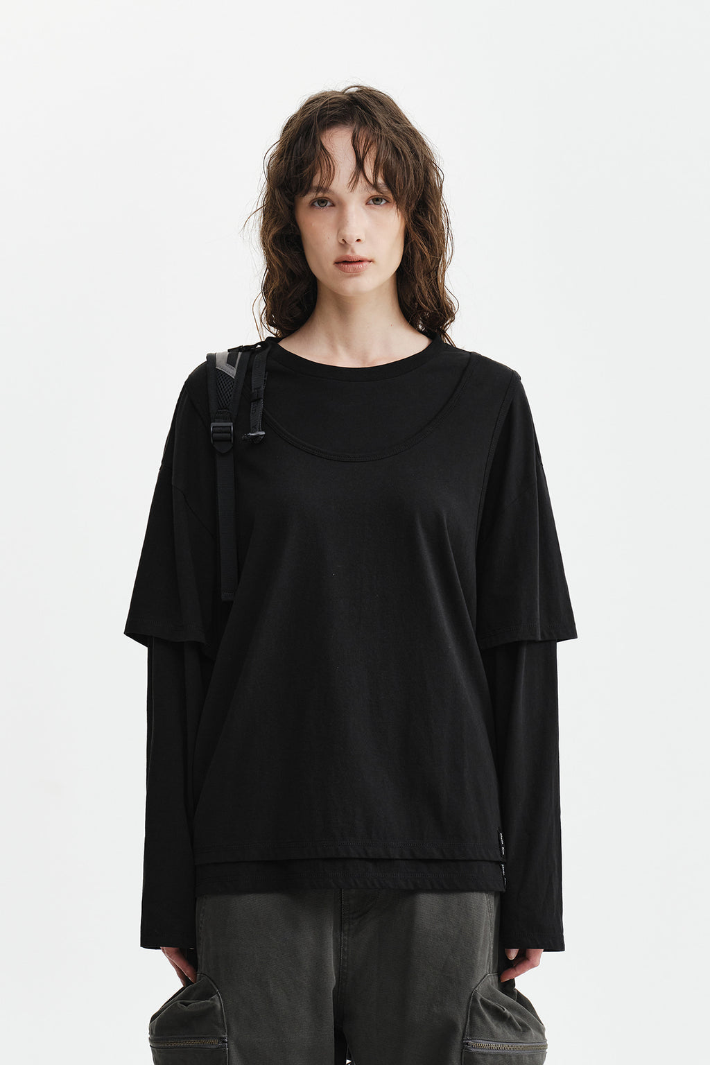 Matin Kim - Cross Back Layered Top (Black) product image 11 | TRAB K-Fashion Australia
