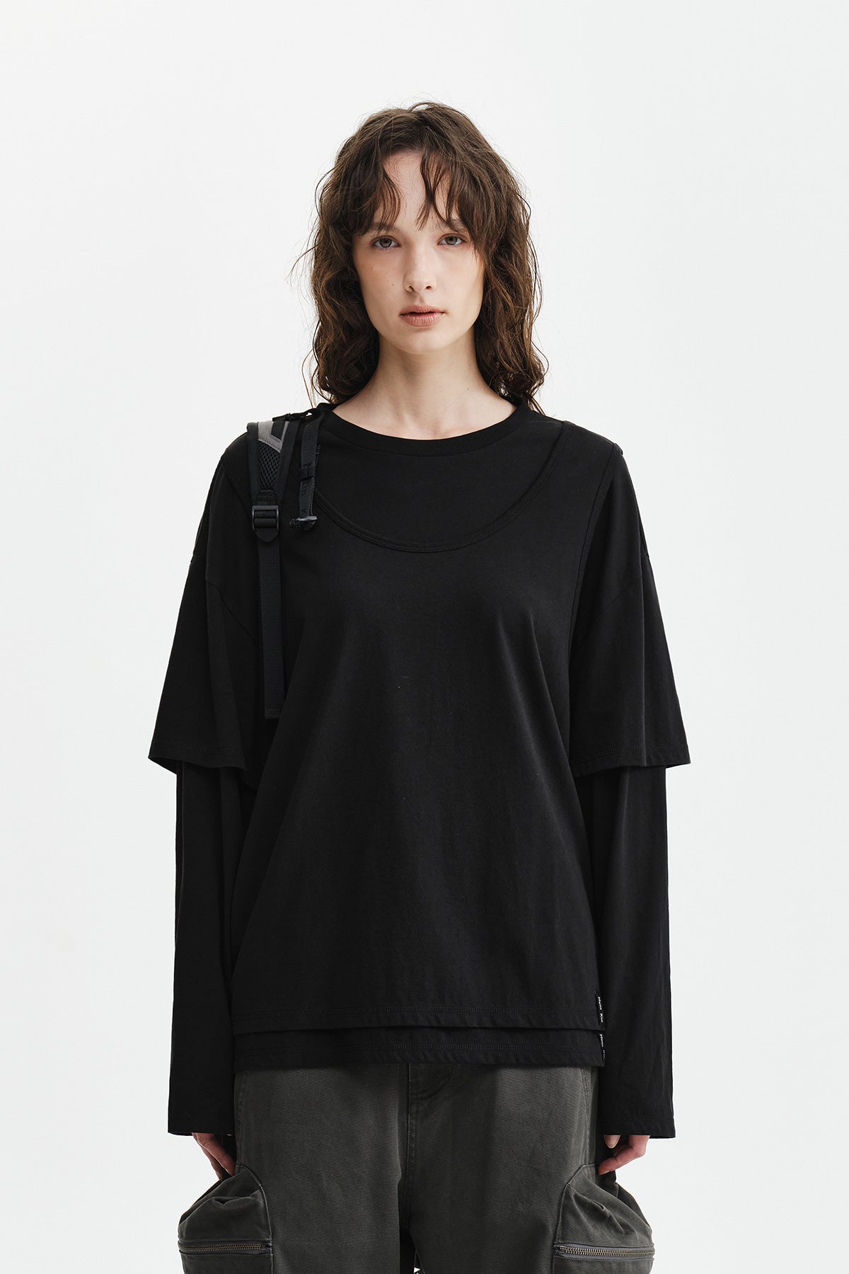 Matin Kim - Cross Back Layered Top (Black) product image 11 | TRAB K-Fashion Australia