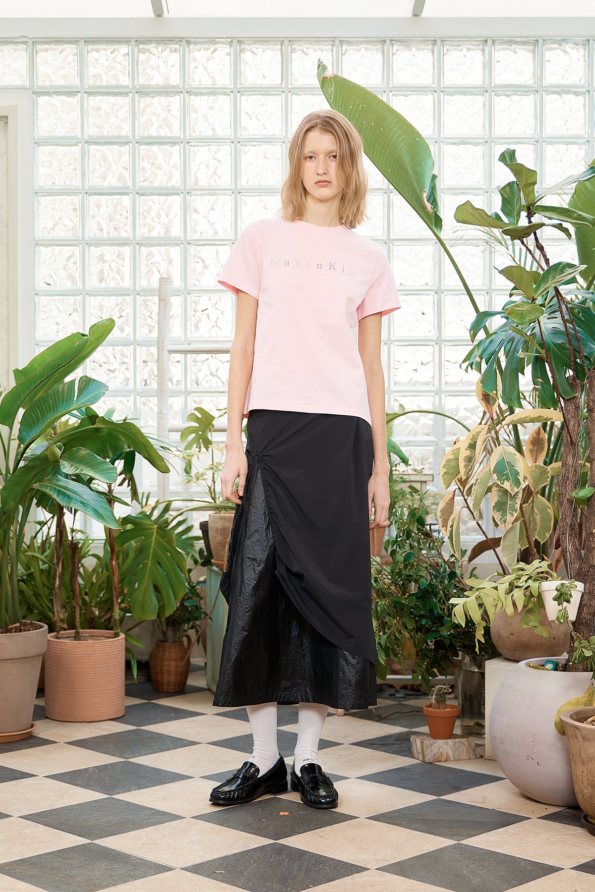 Matin Kim - Sticker Graphic Logo Top (Pink) product image 7 | TRAB K-Fashion Australia