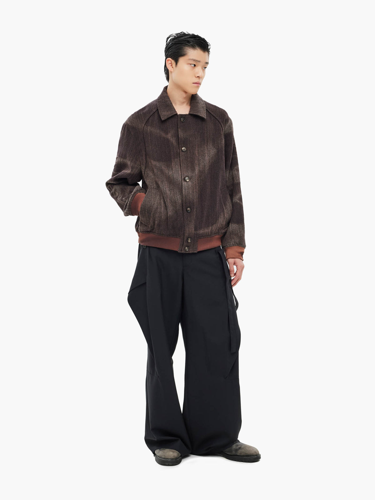 Jiyong Kim - Sun-Bleached Ribbed Blouson (Brown) product image 1 | TRAB K-Fashion Australia