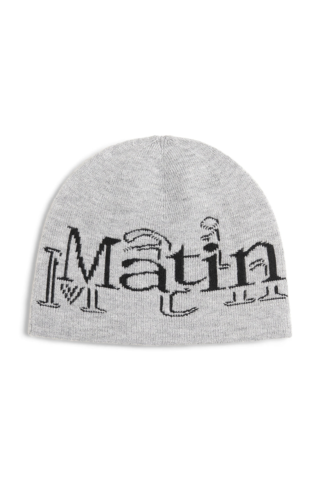 Matin Kim - Stroke Logo Jacquard Beanie (Grey) product image 1 | TRAB K-Fashion Australia