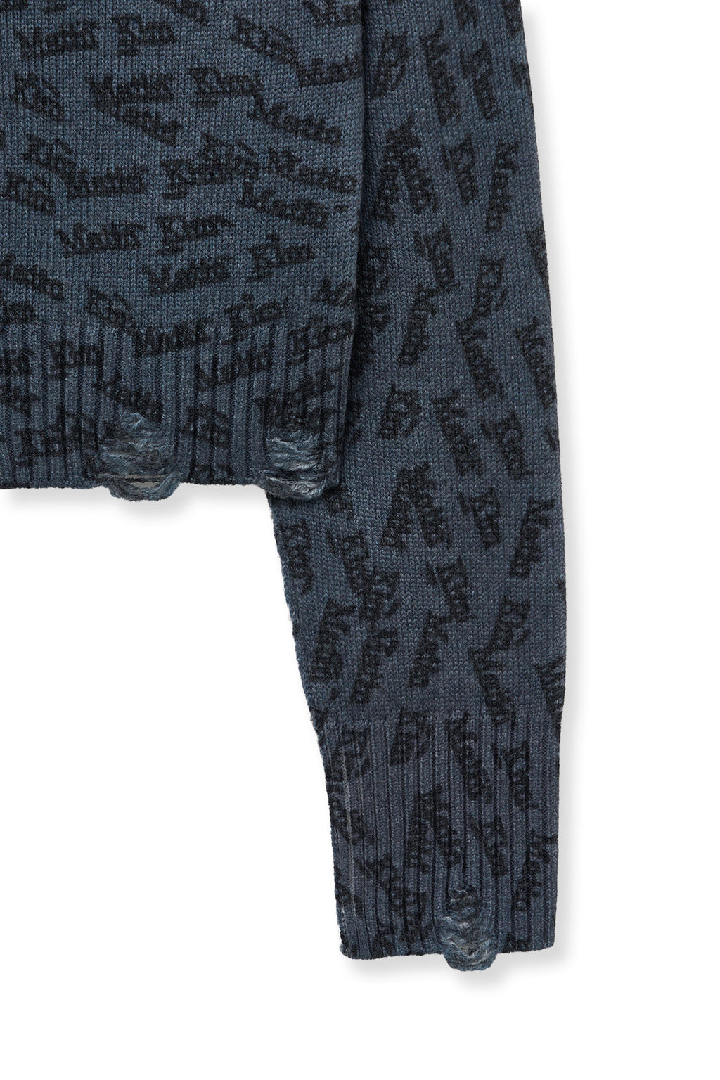 Matin Kim - All Over Logo Crop Cardigan (Navy) product image 5 | TRAB K-Fashion Australia