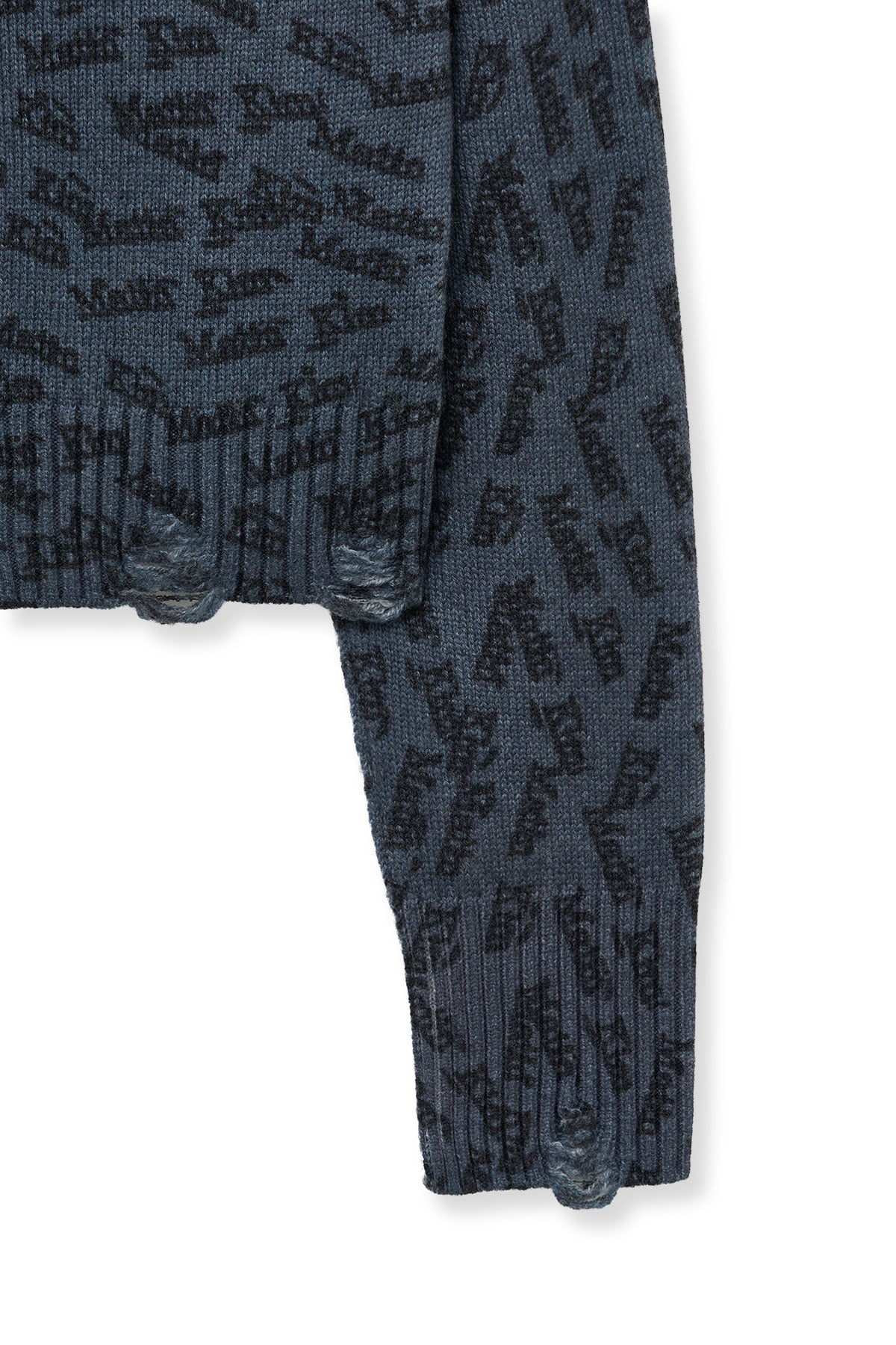 Matin Kim - All Over Logo Crop Cardigan (Navy) product image 5 | TRAB K-Fashion Australia