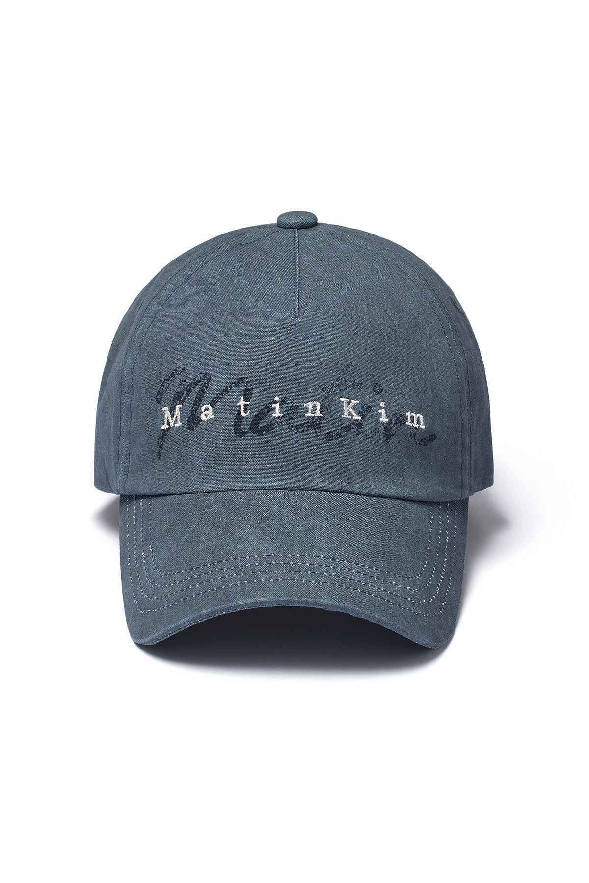 Matin Kim - Cotton Washed Crack Logo Ball Cap (Blue) product image 1 | TRAB K-Fashion Australia