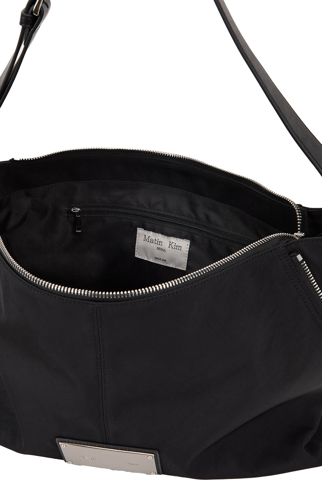 Matin Kim - Side Zipper Fabric Shoulder Bag (Black) product image 4 | TRAB K-Fashion Australia