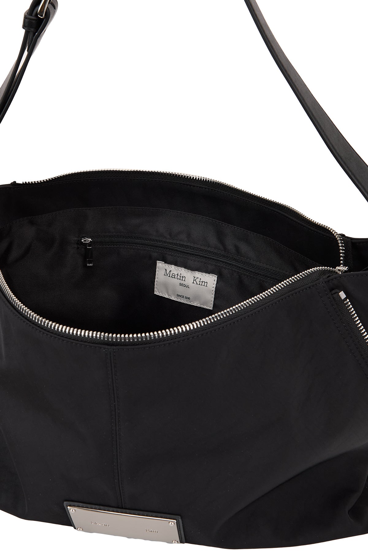 Matin Kim - Side Zipper Fabric Shoulder Bag (Black) product image 4 | TRAB K-Fashion Australia